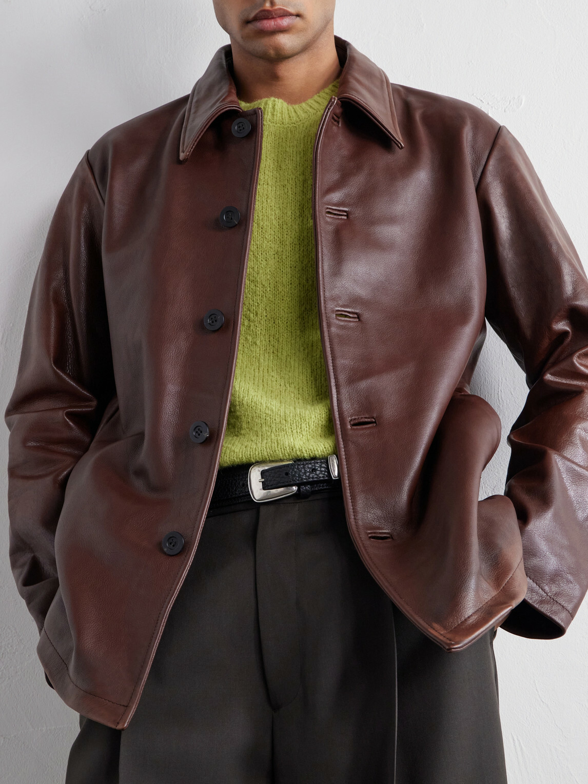 Studio Nicholson - Leather Jacket - Brown