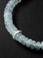 Sydney Evan - 14-Karat White Gold, Diamond and Aquamarine Bracelet