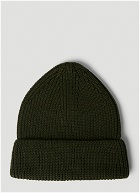 Ribbed Beanie Hat in Dark Green