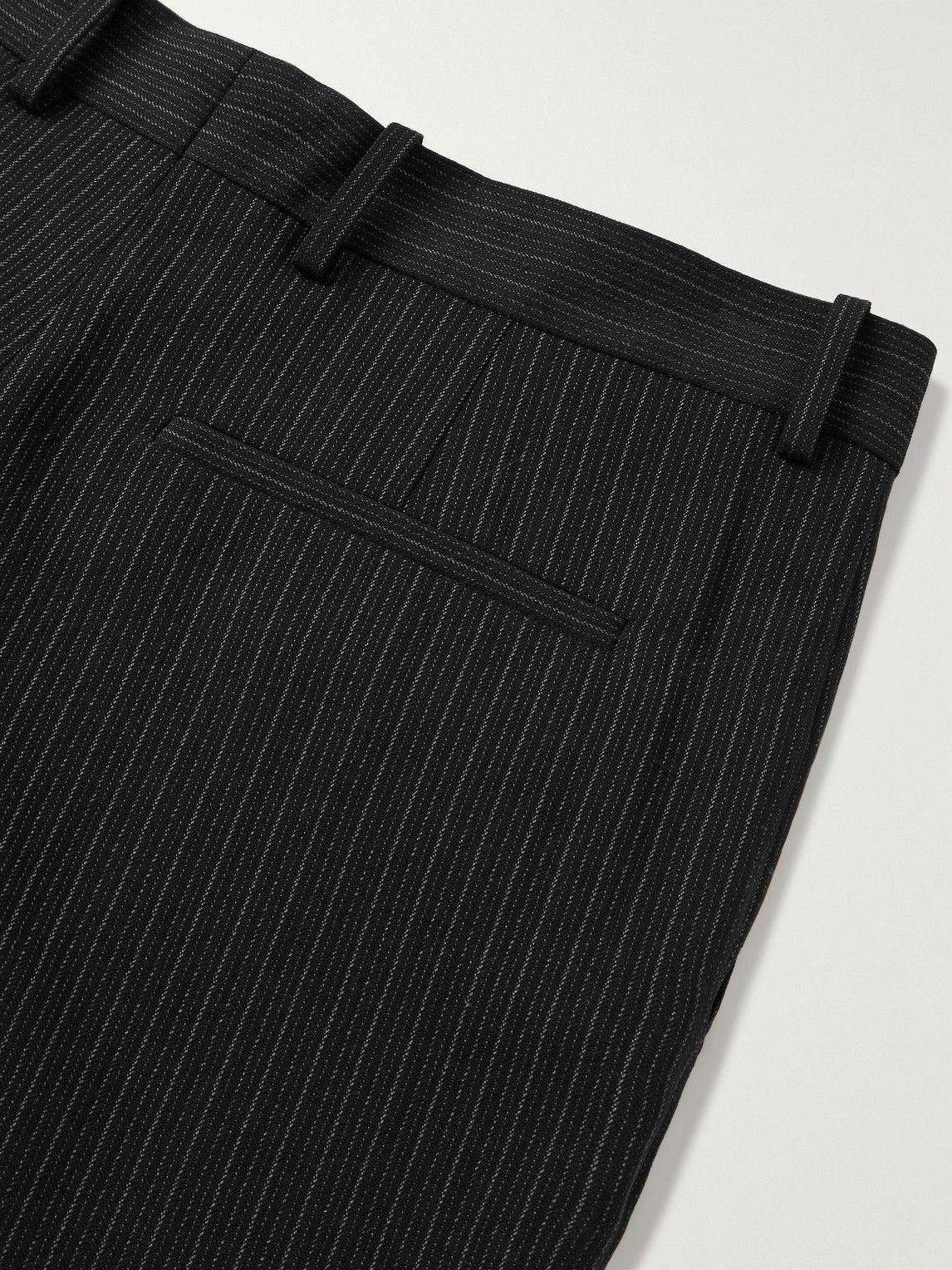 Acne Studios - Palvin Straight-Leg Pinstriped Wool-Blend Trousers - Black