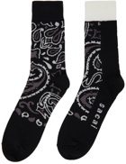 Sacai Black Bandana Socks