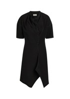 Lemaire Asymmetric Cotton Mini Dress Black