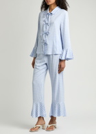 Sleeper Nebula Checked Twill Pyjama set Blue And White