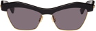 Bottega Veneta Black Geometric Cat-Eye Sunglasses