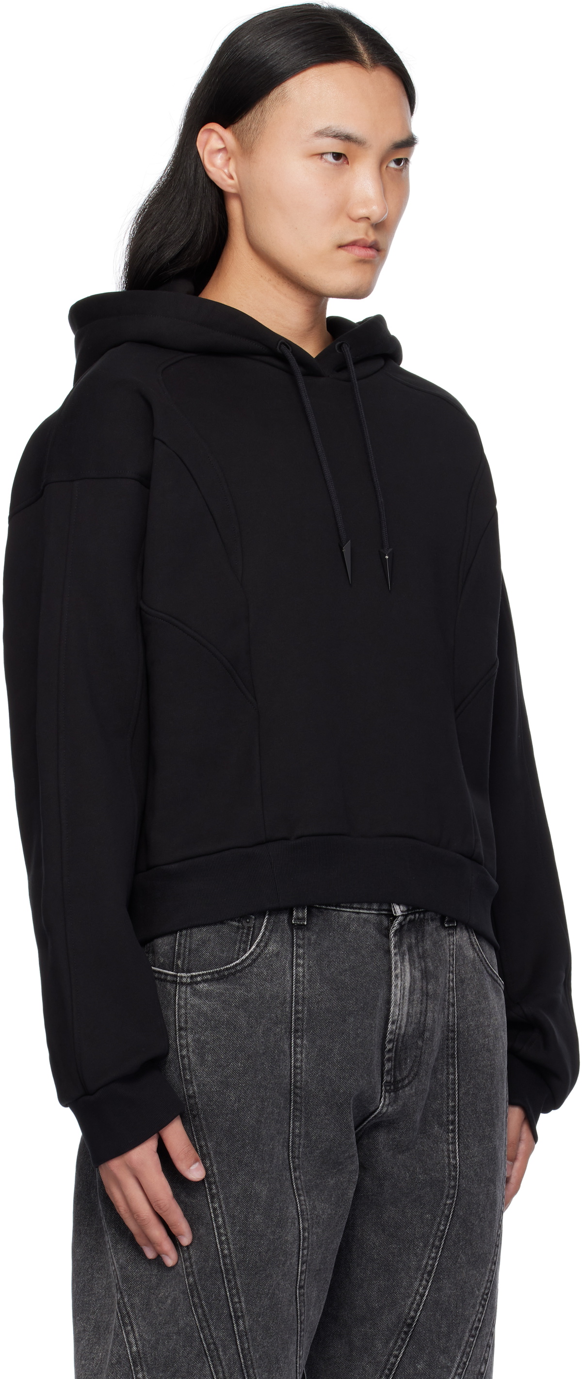 Mugler Black Long Hoodie