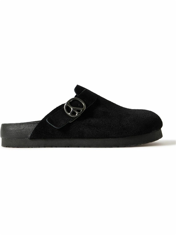 Photo: Needles - Perforated Suede Clogs - Black