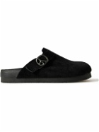 Needles - Perforated Suede Clogs - Black