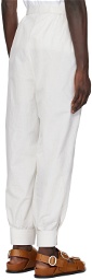 Hed Mayner White & Beige Striped Trousers
