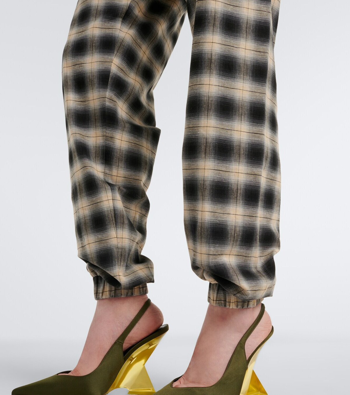 The Attico Checked cotton sweatpants