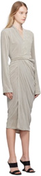 Rick Owens Off-White Wrap Midi Dress