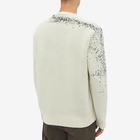 Alexander McQueen Men's Skul Intarsia Crew Knit in Bone/Black