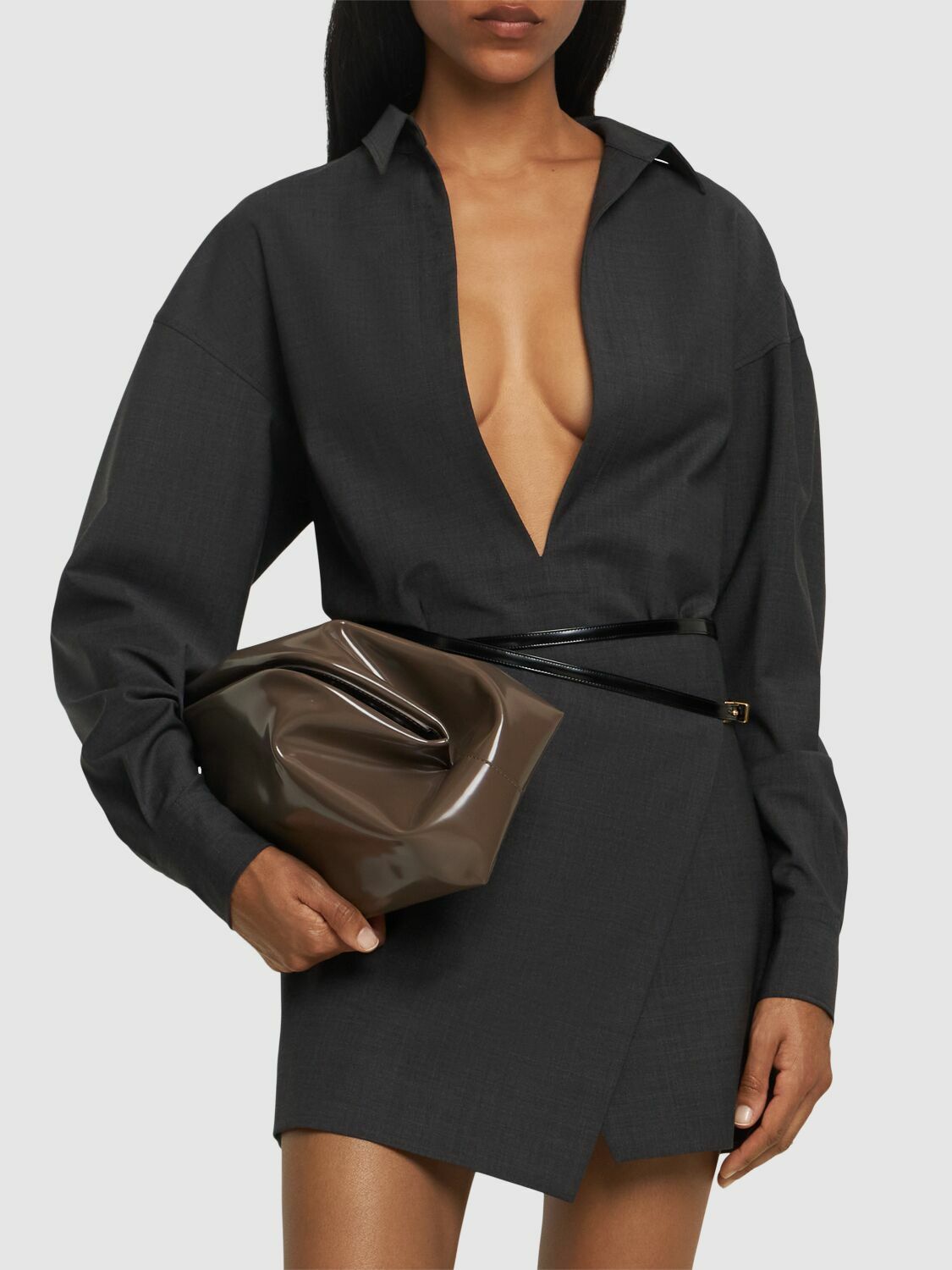 PHILOSOPHY DI LORENZO SERAFINI Polished Leather Shoulder Bag