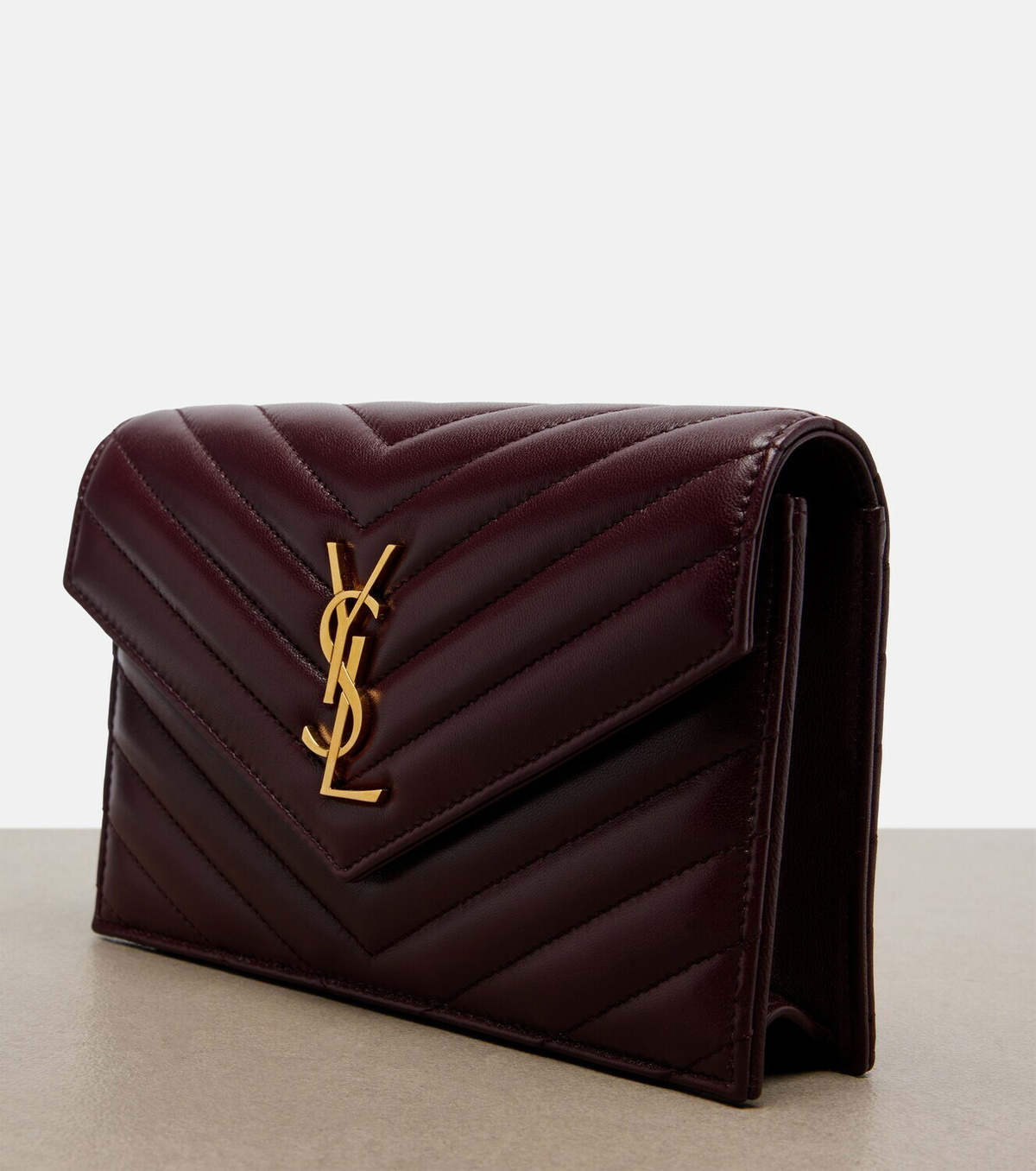 Saint Laurent Cassandre Envelope leather wallet on chain