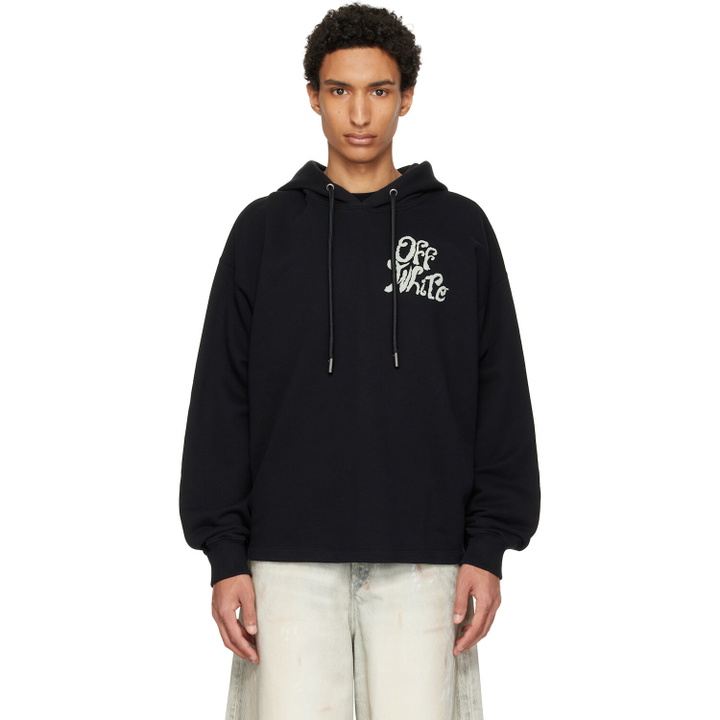 Photo: Off-White Black Grass Ink Logo Loose Hoodie
