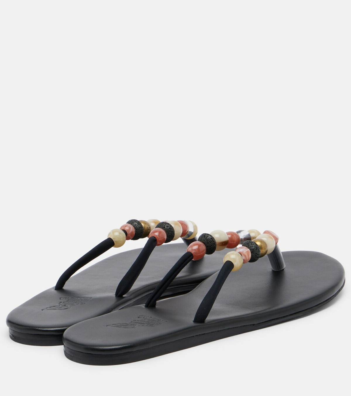 Ancient Greek Sandals Saionara beaded leather thong sandals