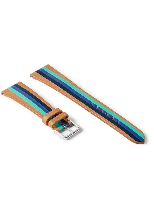 Photo: laCalifornienne - Aquatica Striped Leather Watch Strap - Blue