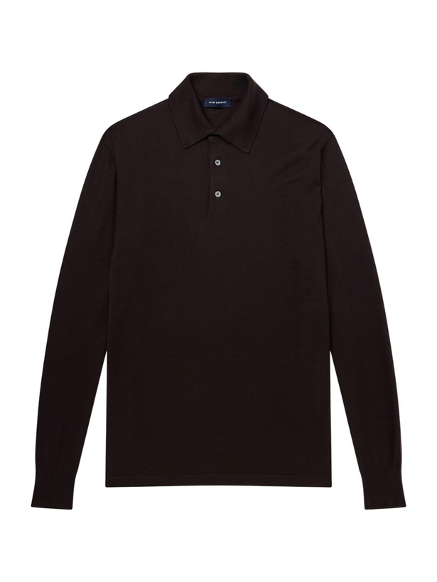 Photo: Thom Sweeney - Cashmere and Silk-Blend Jersey Polo Sweater - Brown