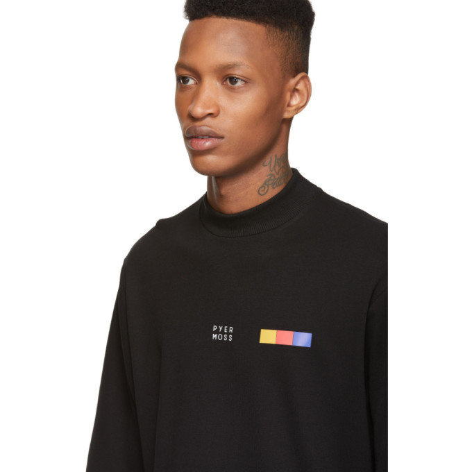 Pyer Moss Black Classic Logo Cropped T-Shirt