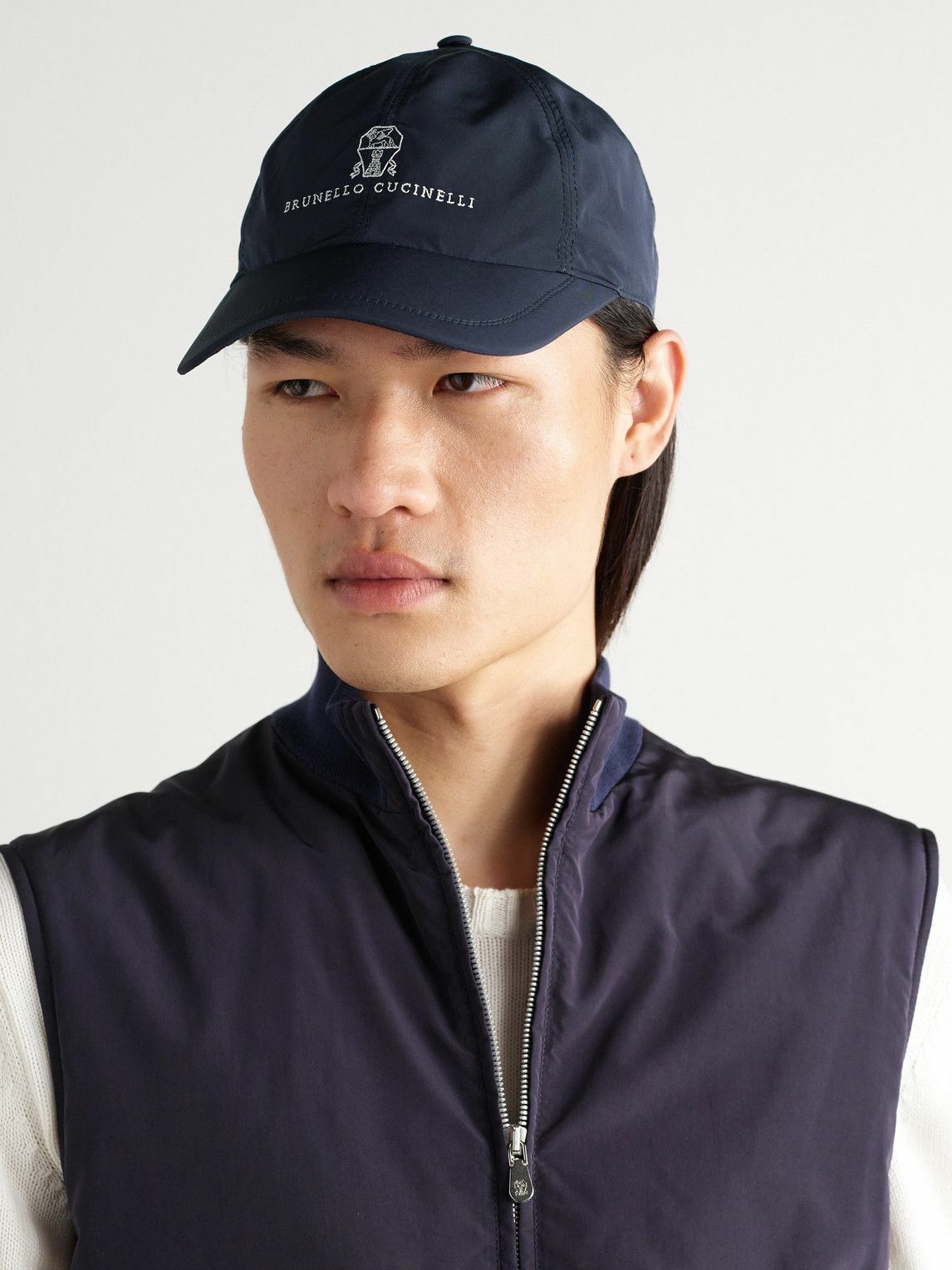 Brunello Cucinelli - Logo-Embroidered Cotton-Twill Baseball Cap - Blue