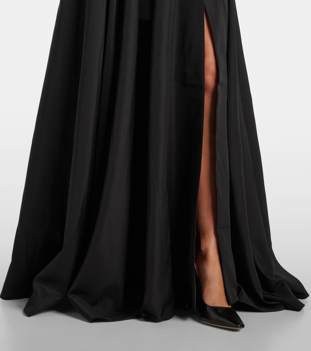 Norma Kamali Faux leather-trimmed maxi dress Norma Kamali