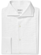 Brunello Cucinelli - Slim-Fit Bib-Front Double-Cuff Cotton-Poplin Tuxedo Shirt - White