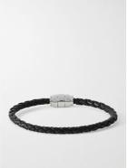Montblanc - Meisterstück 3-Ring Stainless Steel and Woven Leather Bracelet