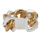 Bottega Veneta Silver and Gold Chain Ring