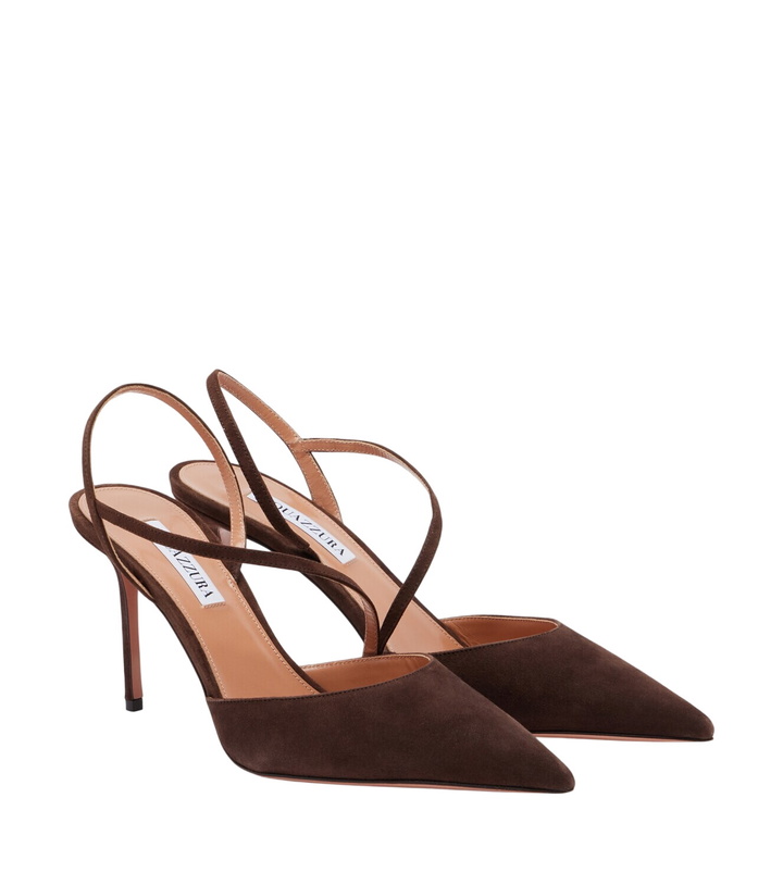 Photo: Aquazzura Dynasty suede slingback pumps