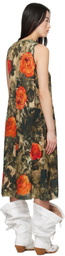 R13 Khaki Sleeveless Midi Dress