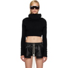 Rick Owens Black Tower LS Cowl Sweater