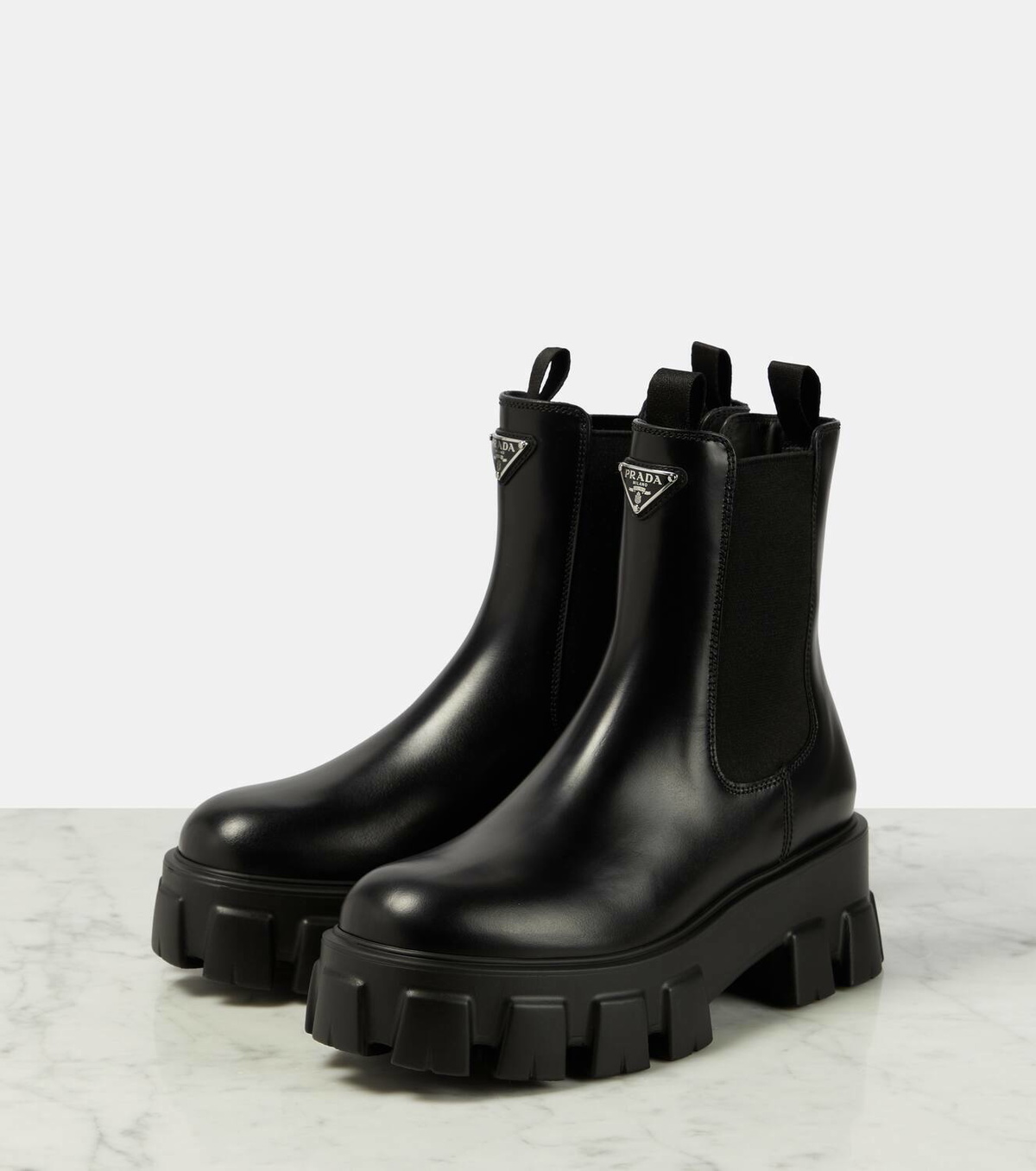Prada Monolith leather Chelsea boots