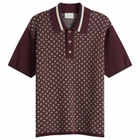 Drôle de Monsieur Men's Jacquard Polo Shirt in Dark Red