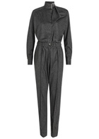 Isabel Marant Rheane Pinstriped Wool-blend Jumpsuit Dark Grey