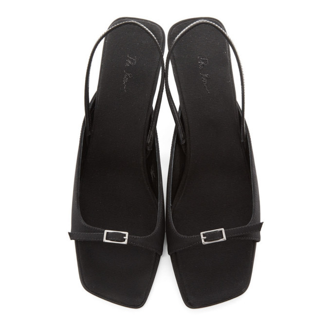 The Row Black Buckle Sling Sandals The Row