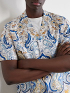 Orlebar Brown - Maitan Camp-Collar Printed Silk-Satin Shirt - Blue