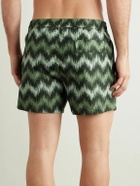 Missoni - High Frequency Straight-Leg Mid-Length Striped Swim Shorts - Green