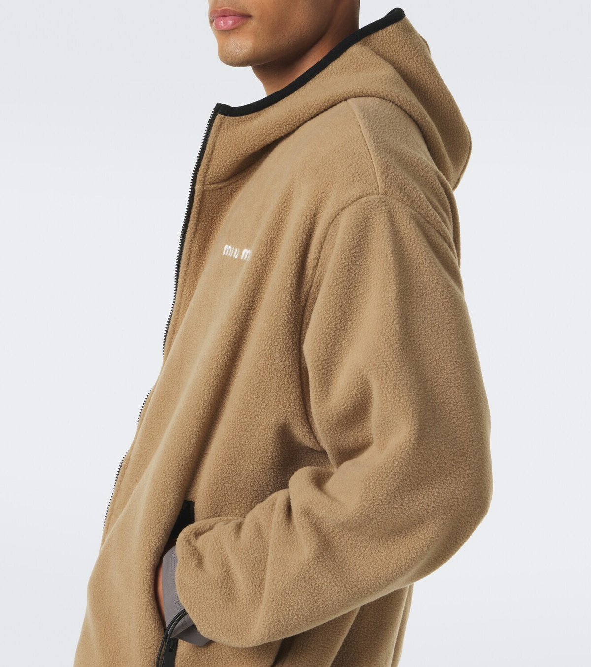 Miu Miu Hooded fleece jacket