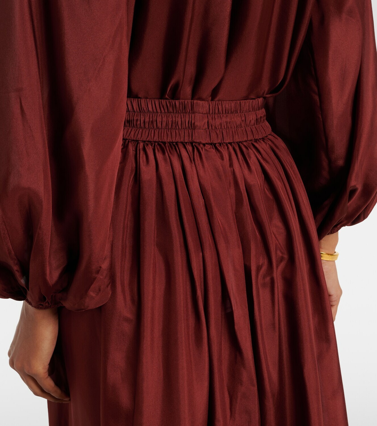 Zimmermann Aster gathered silk habotai maxi skirt