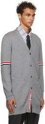 Thom Browne Grey Milano Stitch Long Cardigan