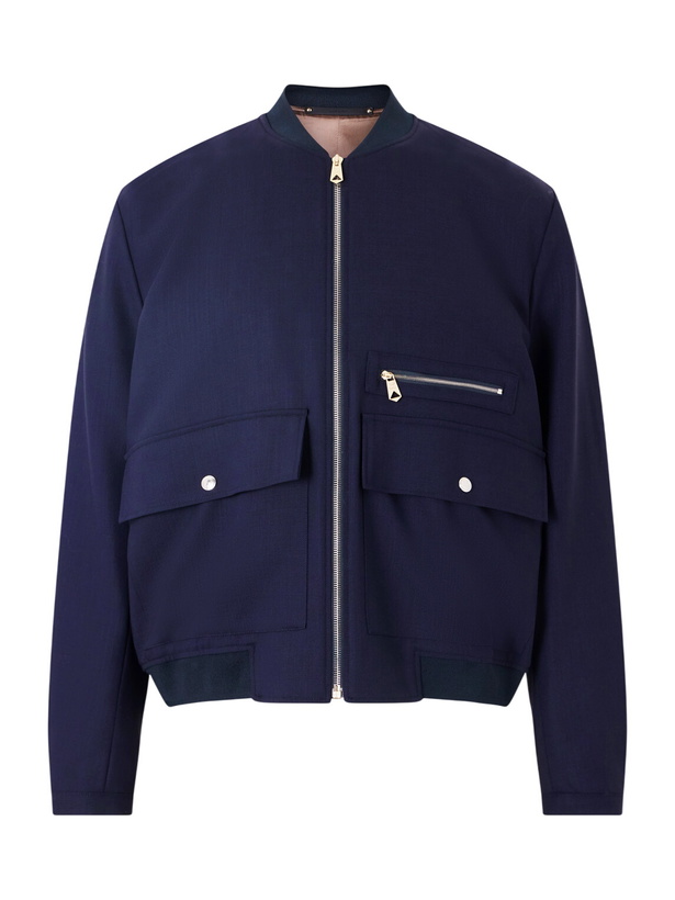 Photo: Paul Smith - Wool-Twill Bomber Jacket - Blue