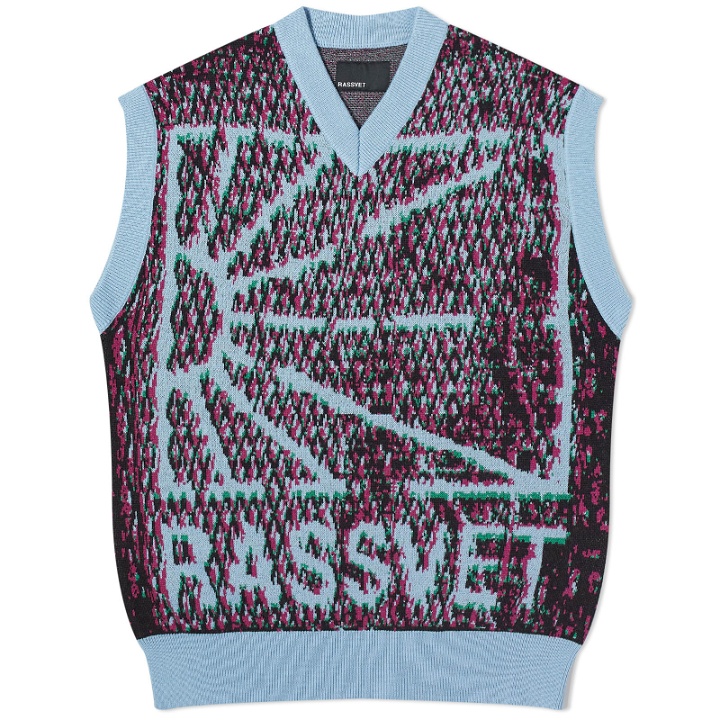 Photo: PACCBET Men's Mesh Camo Knitted Vest in Blue
