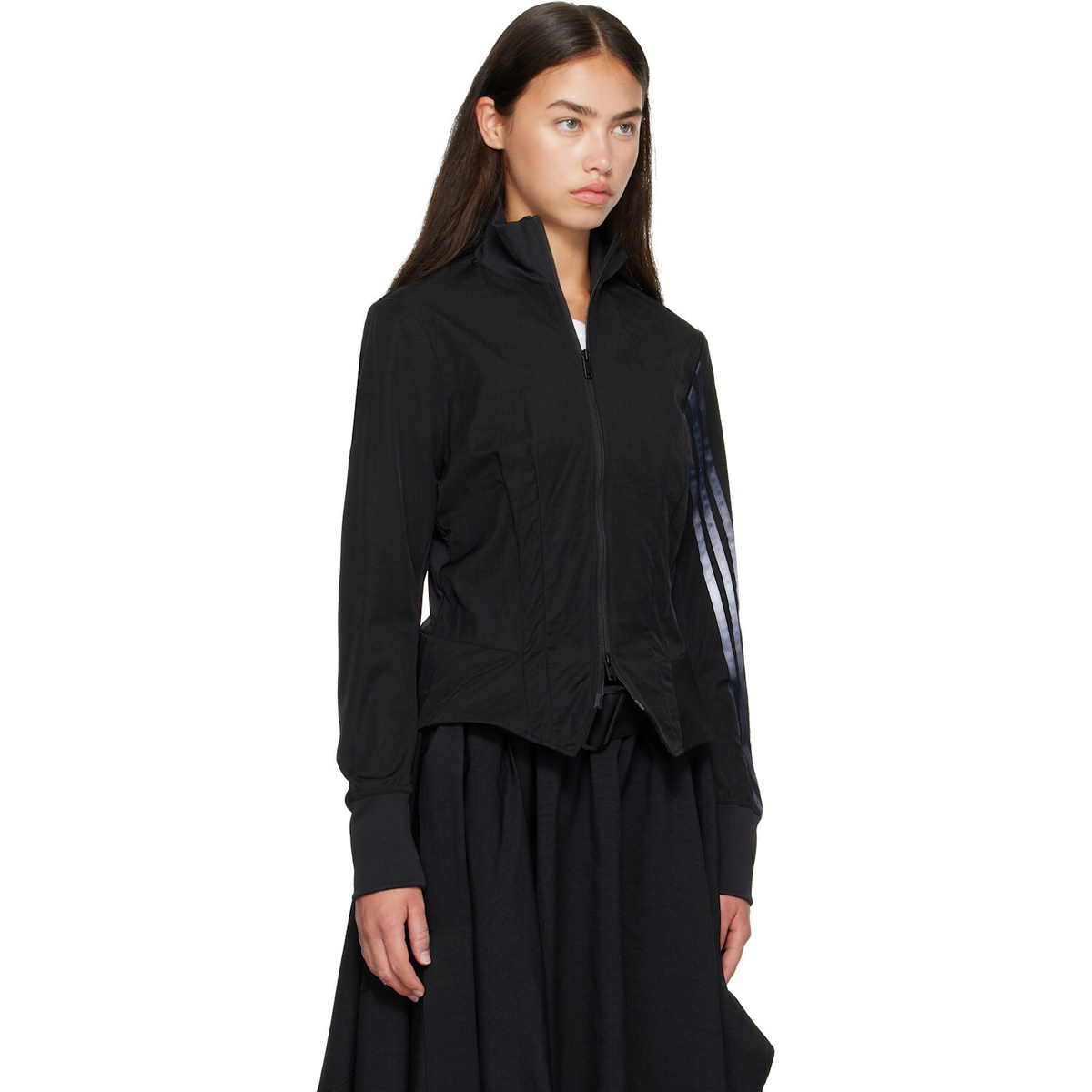 Y-3 Black Gradient 3-Stripes Nylon Track Jacket
