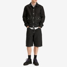Pop Trading Company Men's Full Button Denim Jacket in Black Denim