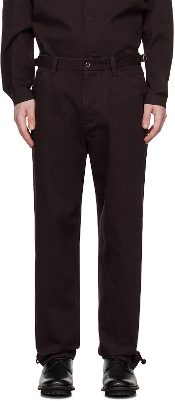 Photo: Undercover Brown Toggle Tabs Trousers