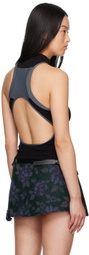 HYEIN SEO SSENSE Exclusive Black Half-Zip Racerback Tank Top