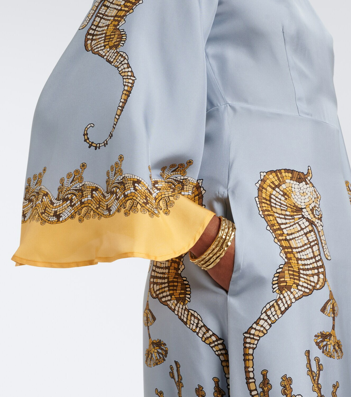 La DoubleJ Sorella printed silk twill maxi dress