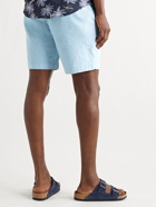 FAHERTY - Tradewinds Slim-Fit Mélange Slub Linen-Blend Shorts - Blue