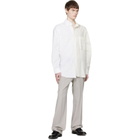 MM6 Maison Margiela Off-White & Blue Numeric Asymmetric Shirt