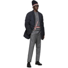 Thom Browne Navy Down Oversized RWB Stripe Sack Jacket