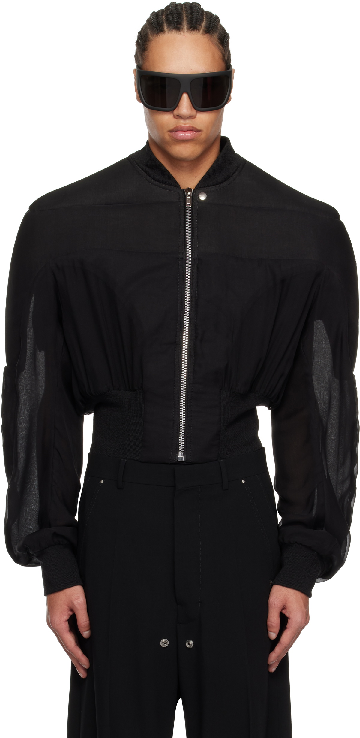 Rick Owens Black Fog Cropped Bomber Rick Owens